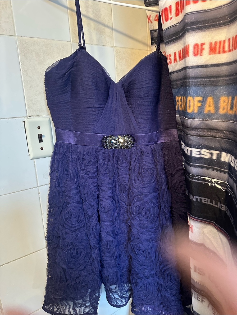 Adrianna Papell Evening Purple Mini Dress